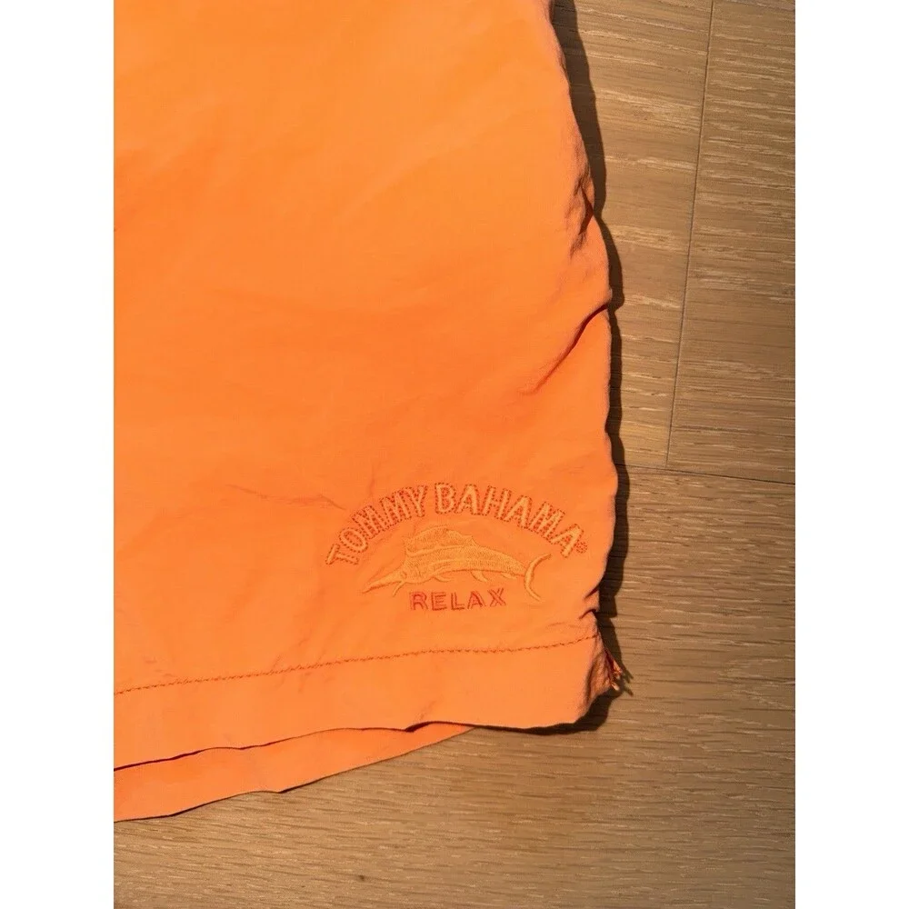 Tommy Bahama Relax Swim Trunks Men Orange Nylon Mesh Lined Pockets XXL 2XL
